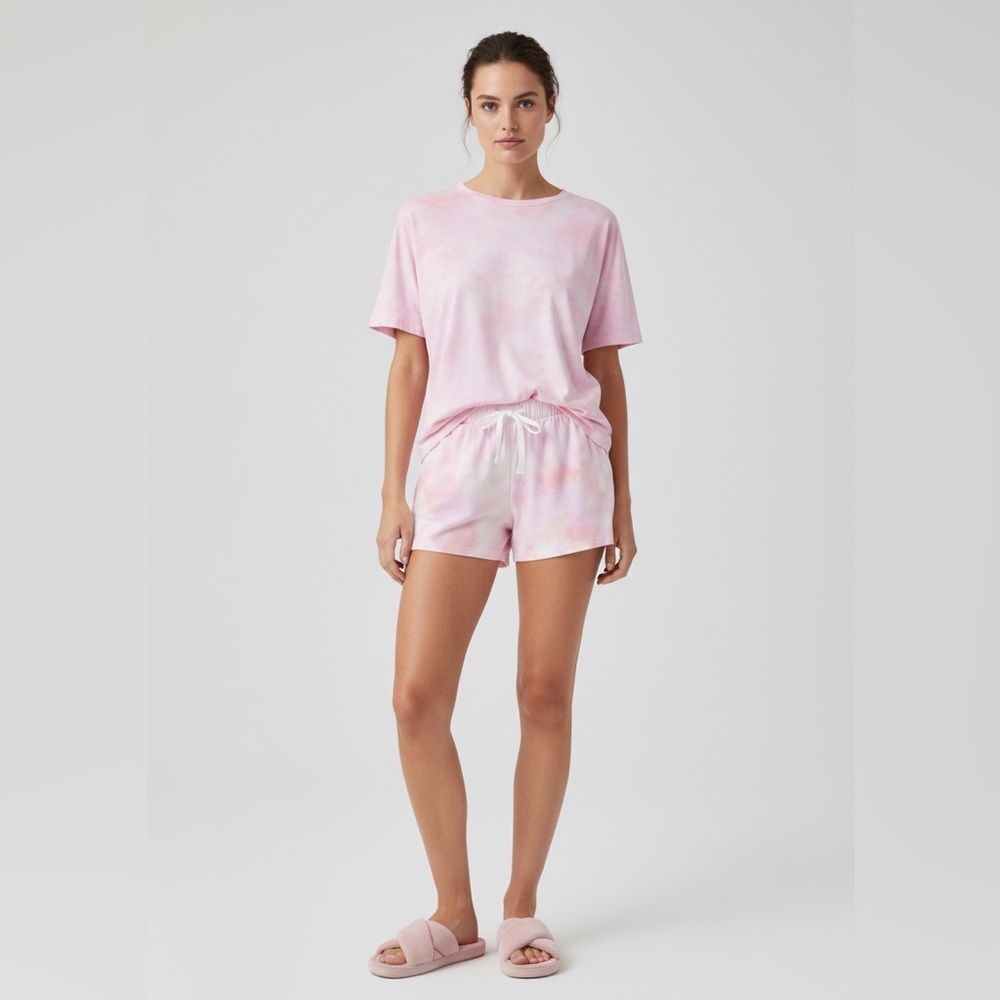 SO Womans Juniors Pink Tie-Dye Pajama Shorts | Drawstring | Size XXL